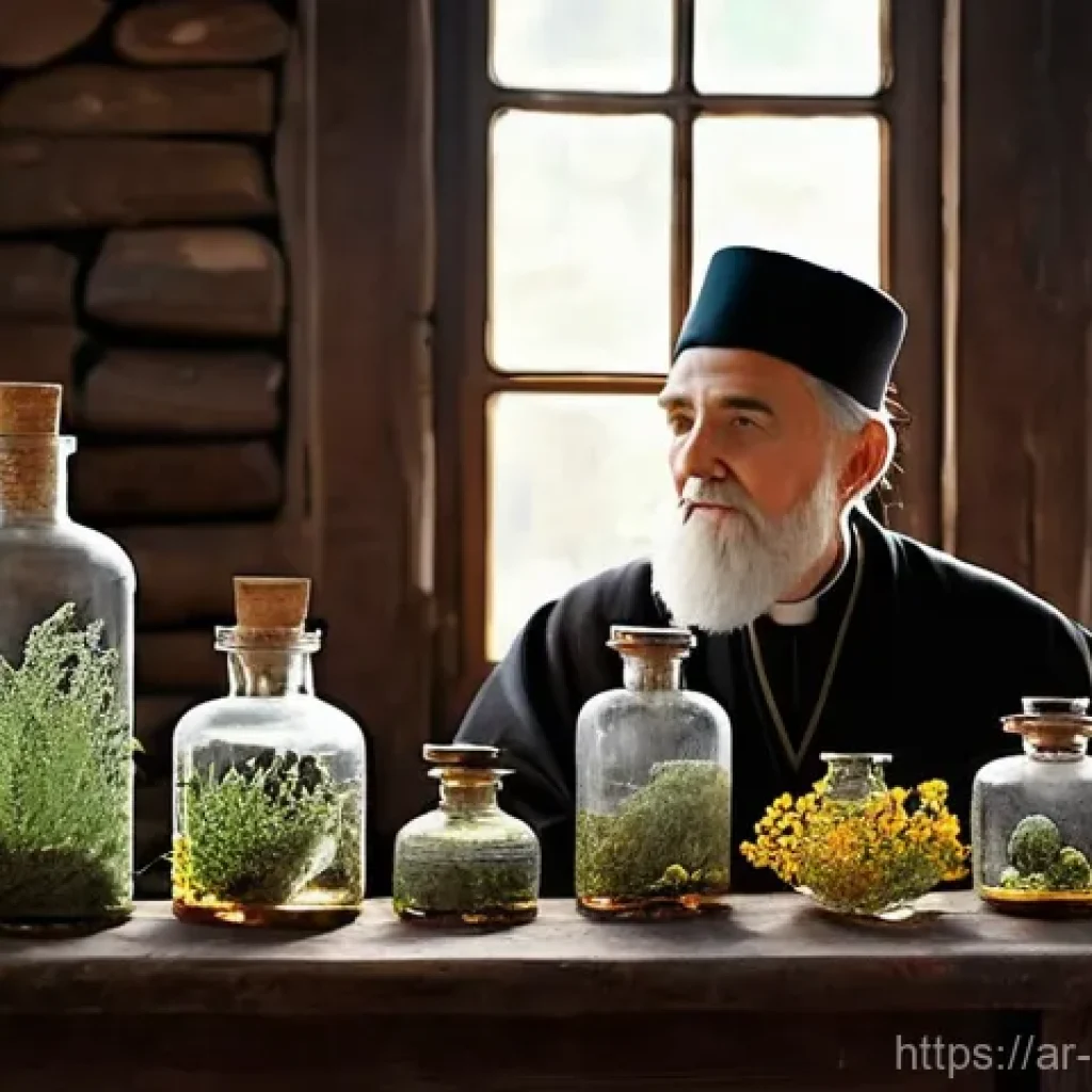 러시아 전통 향수 제조 - **Prompt:** "A serene, historically-inspired image capturing the deep, spiritual origins of Russian ...