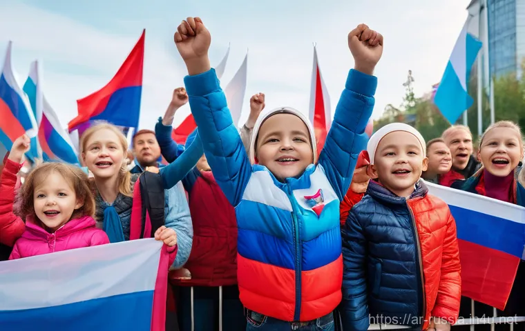 러시아의 국기와 상징 의미 - **Prompt:** An allegorical scene representing the core values of the Russian flag's colors: peace, f...