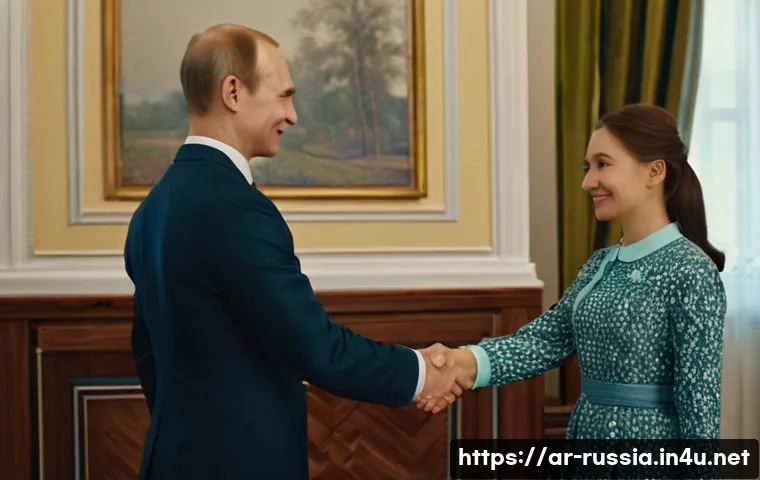 러시아에서 주의할 관습 - **Prompt 1: Respectful First Meeting in Russia**
"A scene depicting a respectful first encounter...