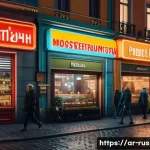 러시아의 밤 문화 - Here are three detailed image generation prompts in English, inspired by the vibrant nightlife of Mo...