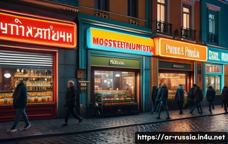 러시아의 밤 문화 - Here are three detailed image generation prompts in English, inspired by the vibrant nightlife of Mo...